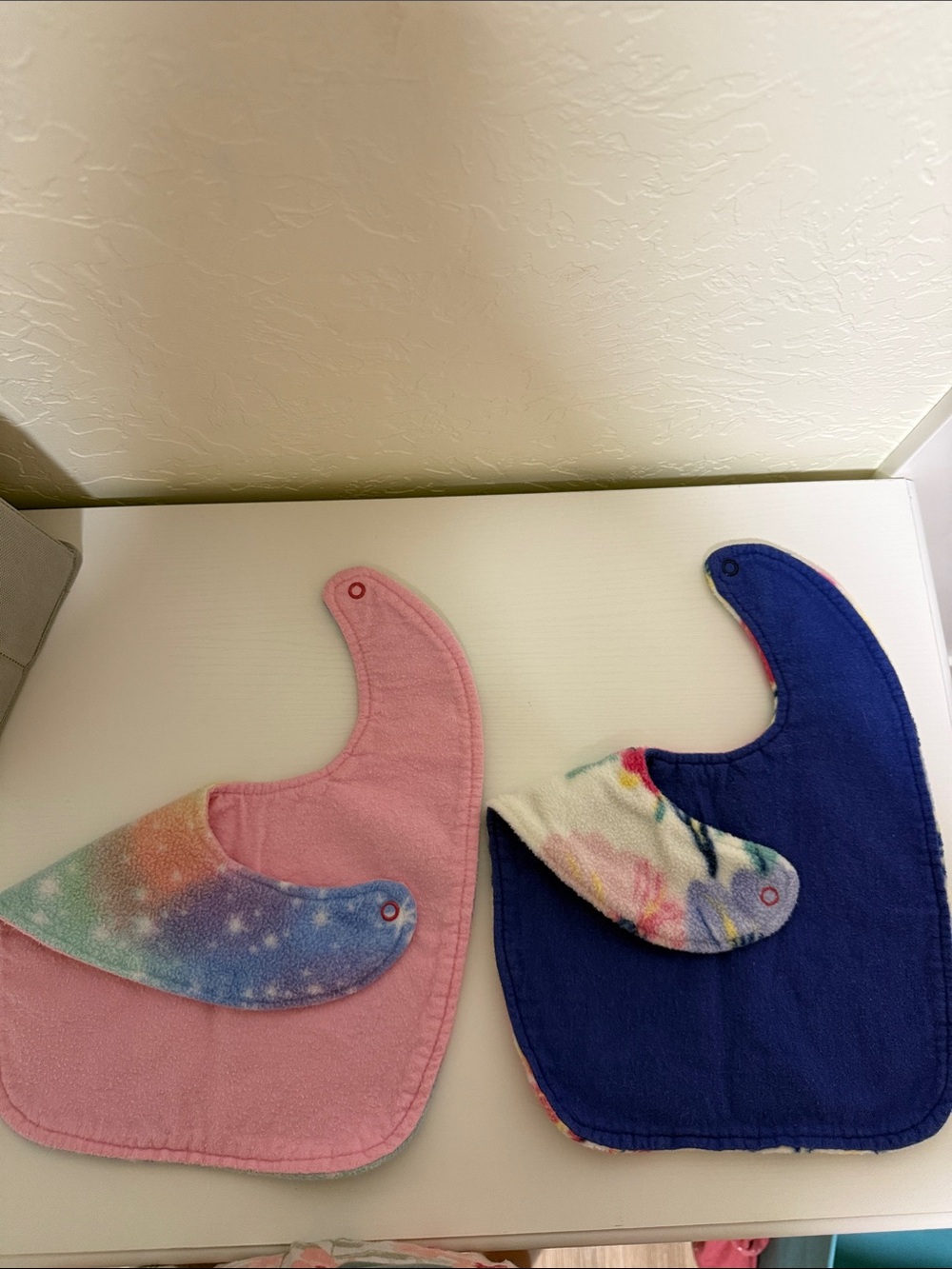 Two Baby Bibs - Pastel Galaxy & Floral Prints - Picture 2 of 4